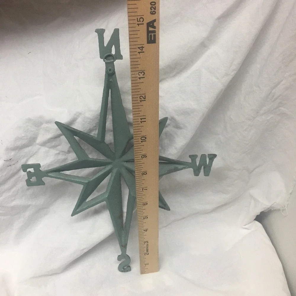 Iron Metal Mariner's Compass Rose Star Wall Decor Nautical Hanging Decor 15